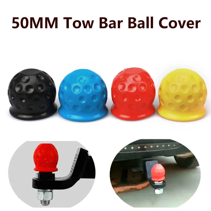 New 4 Colors Universal 50MM Tow Bar Ball Cover Cap Trailer Ball Cover Tow Bar Cap Hitch Trailer Towball Protect Car Accessories