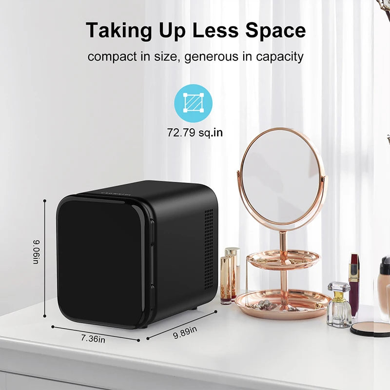 Crownful 4L Mini Fridge Refrigerator Portable Beauty Makeup Skincare Refrigerator Constant Temperature Car Mini Fridge for Home