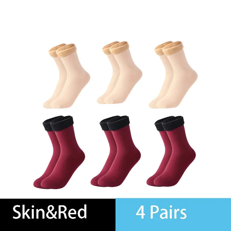 Women’s Thick Knit Mid-Tube Cotton Dress Socks — Solid Color, Soft & Warm Everyday Wear