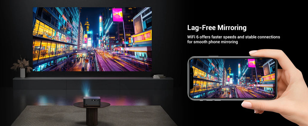 Happrun 4K Home Theater Projector (1500 ANSI, Auto Focus, Wi-Fi & Bluetooth)