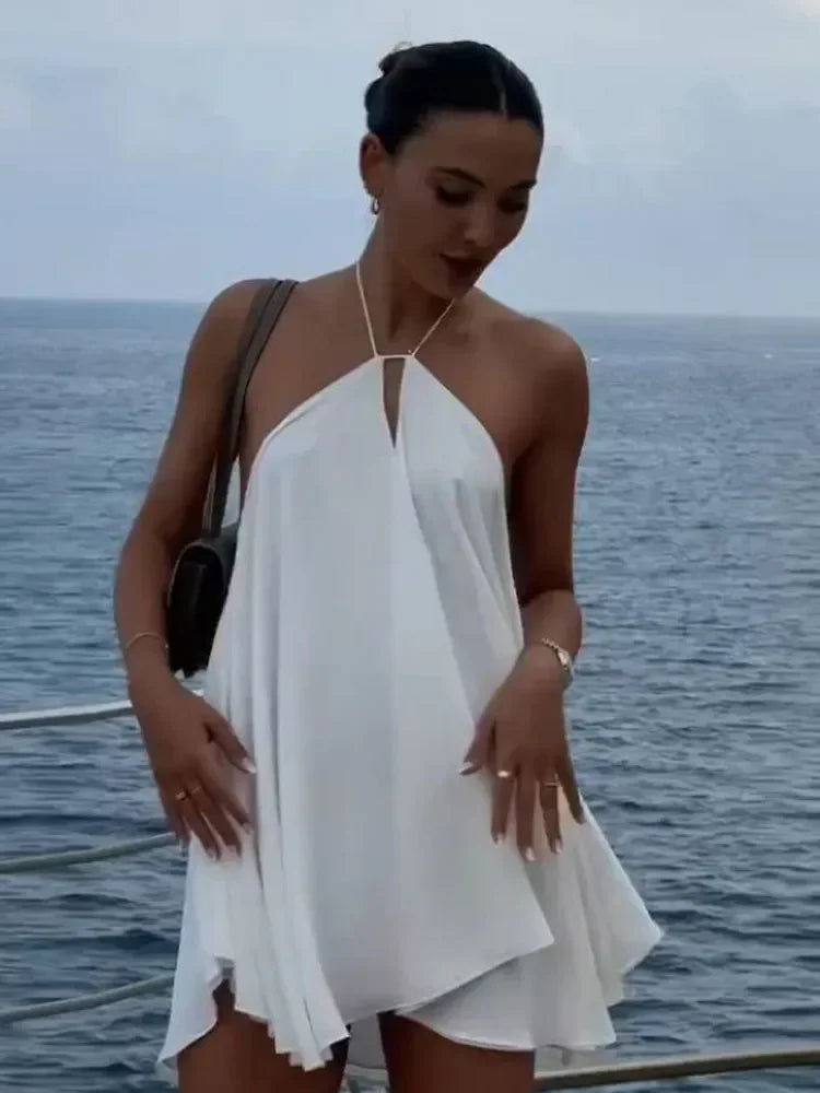 Green Mesh Split Long Sleeve Dress Women Fashion Pleated Lace Up Pleated Hem High Waist Vestidos Lady Vacation Party Gowns 2025