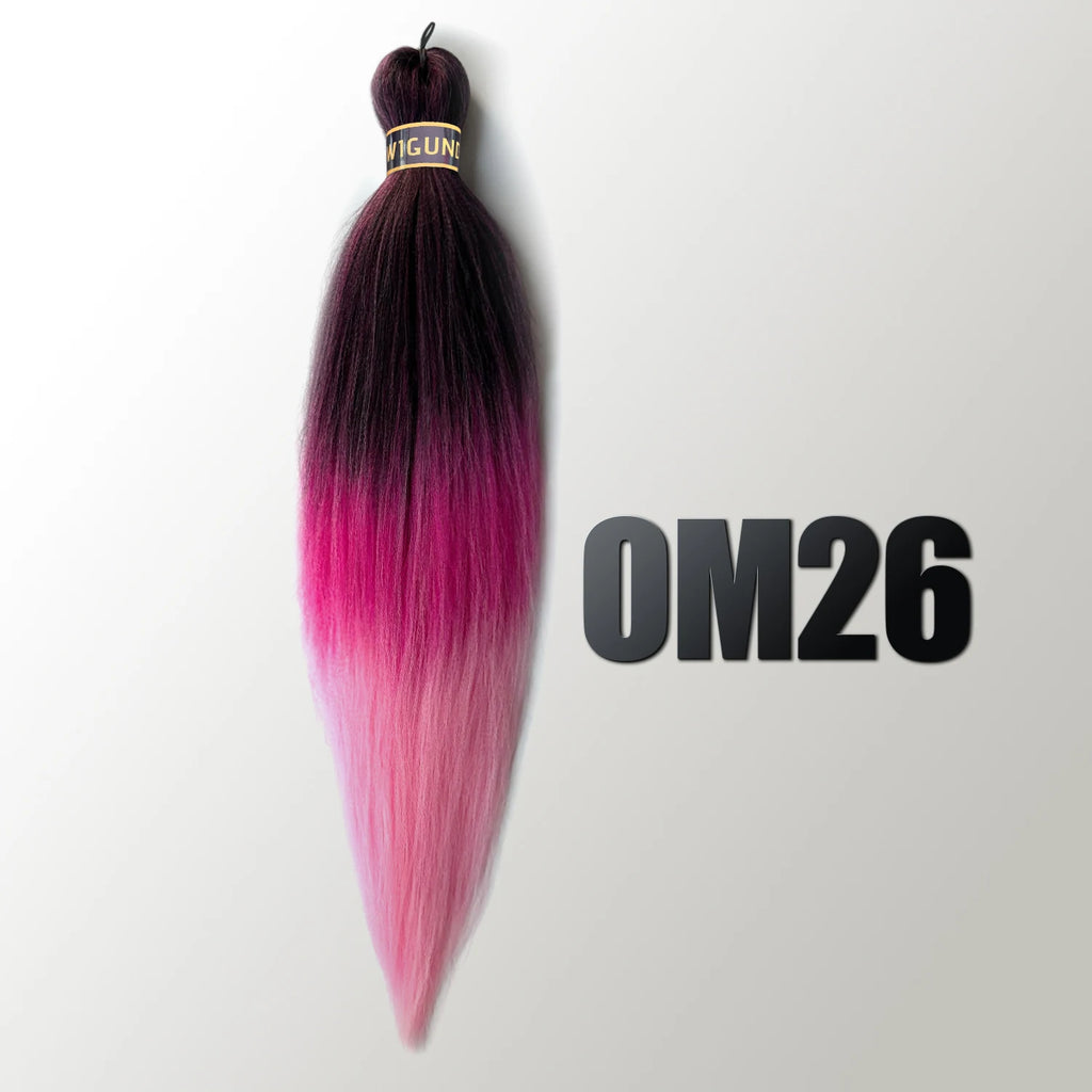 EZ Pre-stretched Braiding Hair Ombre Professional Easy Crochet Braid Hair 26 Inch 90g Hot Water Setting Synthetic Crochet Hair