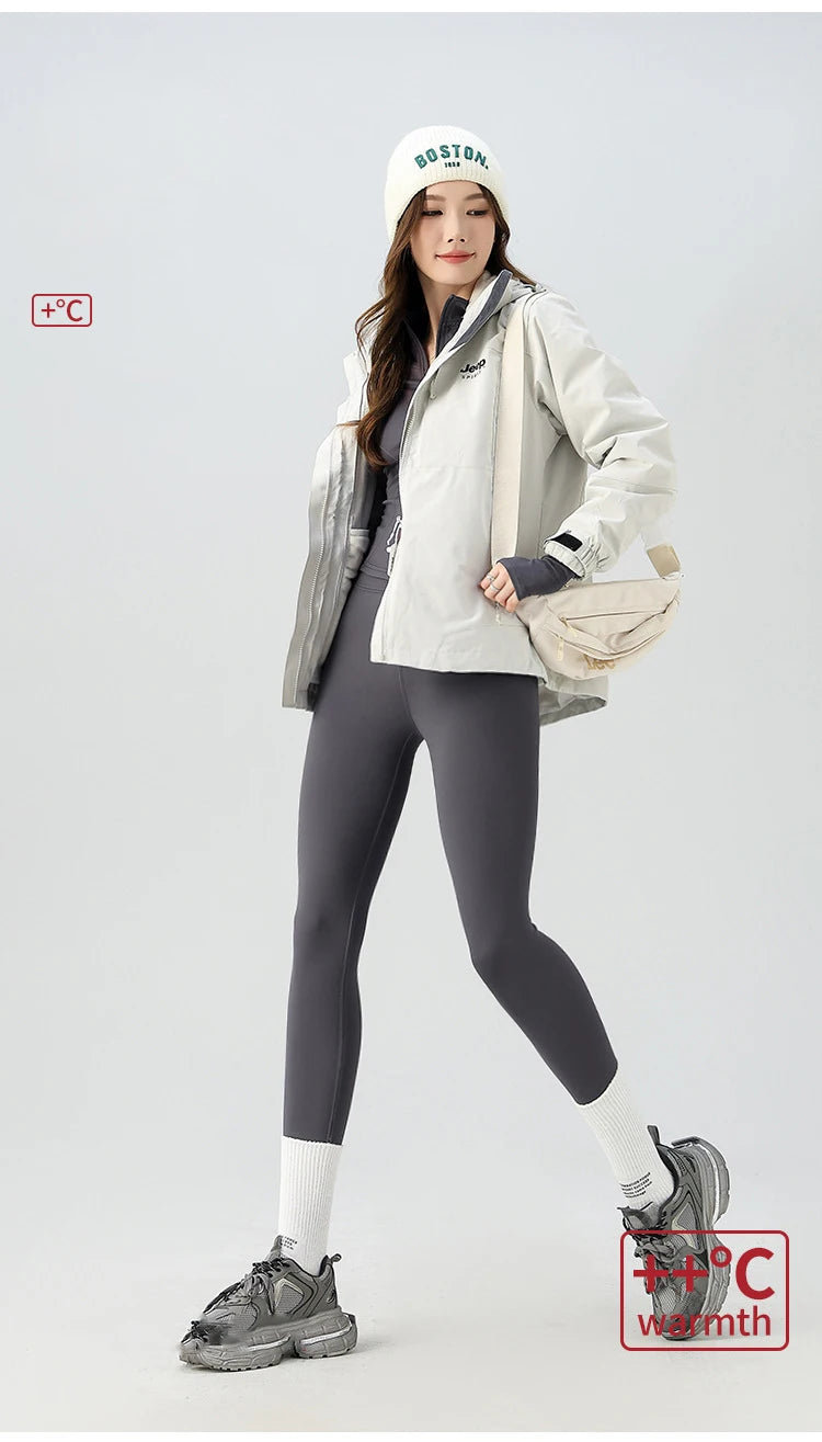 BIVIGAOS Snowflake Velvet Warm Sharkskin Leggings — Fleece-Lined High-Waist Winter Pants for Women