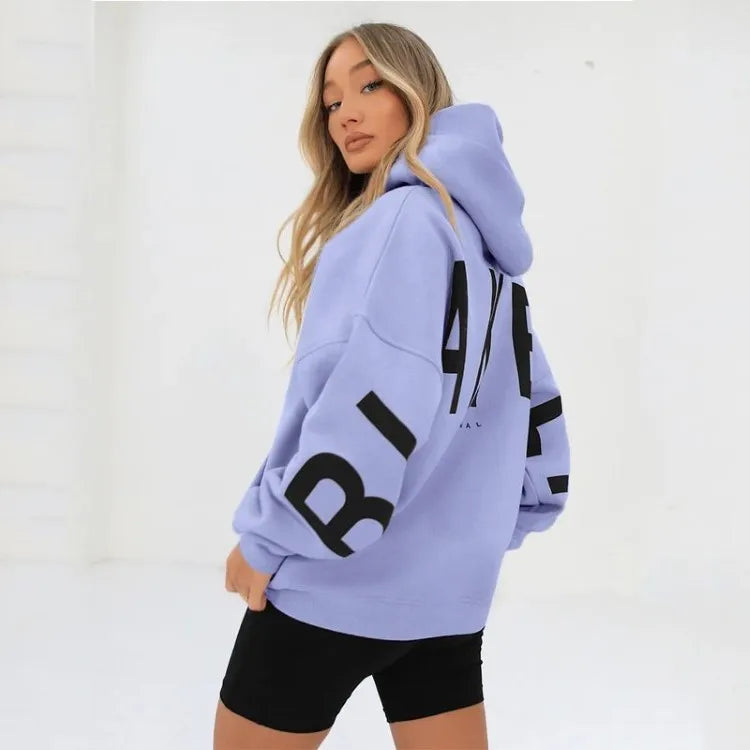 Women’s Printed Pullover Hoodie – Cozy Long Sleeve Sweatshirt