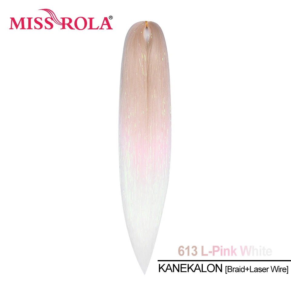 Miss Rola Synthetic 22 Inch 60G Kanekalon Hair Tinsel Wire Jumbo Braid Yaki Straight Hair Extension Twist Braid Bulk Wholesale