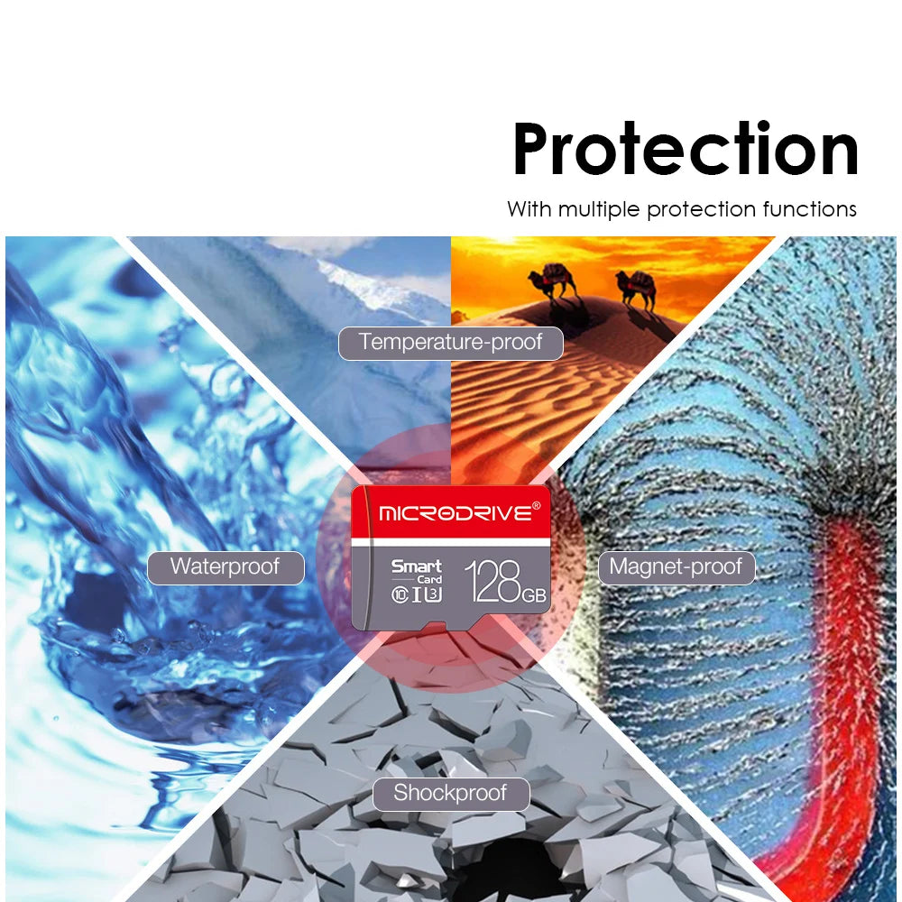 MicroDrive High-Speed microSD Card (16–256GB, C10/A1/U3, V10)