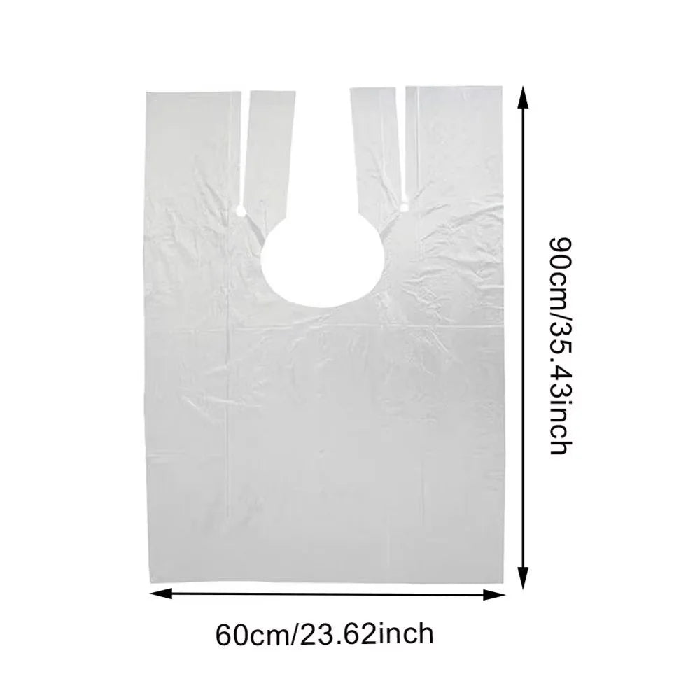 100 Disposable Hair Coloring Barber Cloth Long Barber Wai Cloth Perm Hair Salon Haircut Wai Hairdressing Cape Shawl Pe Apron