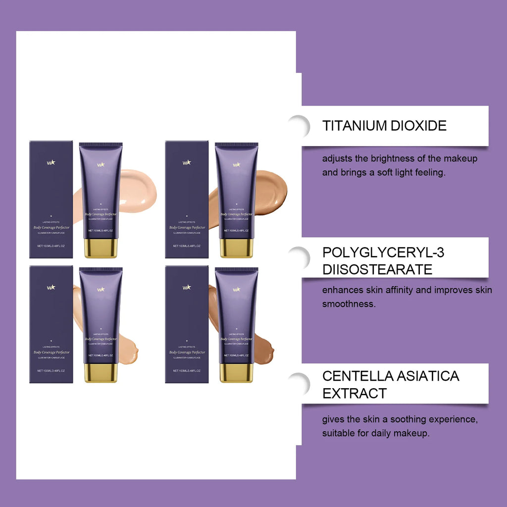 Beauty Body Coverage Perfector–Waterproof Leg & Body Makeup-Concealer For Scars, Spots, Veins, Tattoos and More Blend Cosmetics