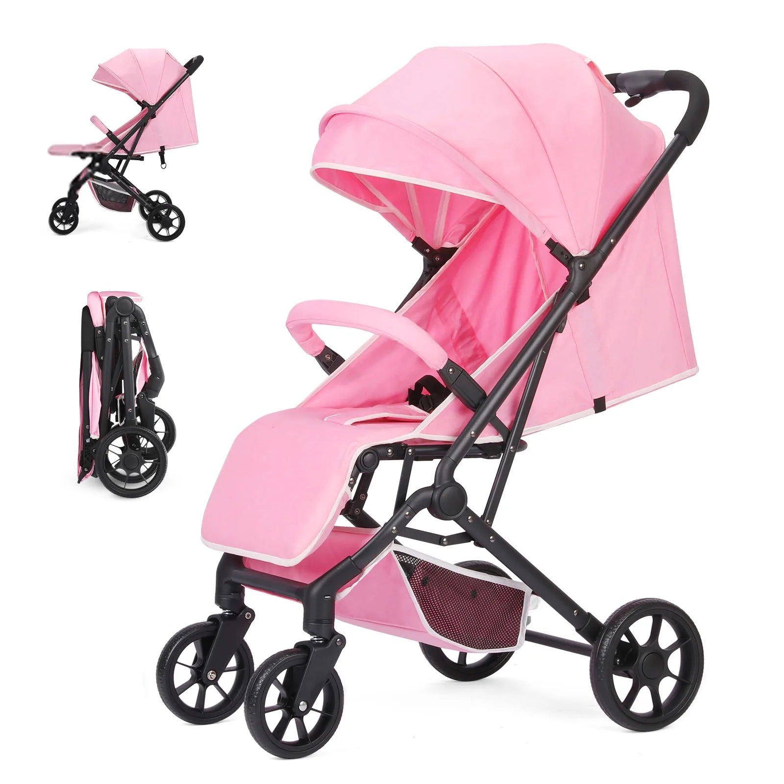 Portable High-view Baby Stroller Two-way Portable Baby Stroller Foldable Children's Four-wheel Baby Stroller 0-3 Years Old