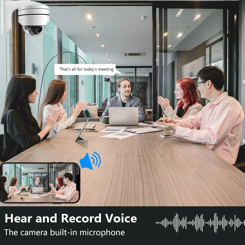 4K 8MP Outdoor IP66 PTZ Dome IP Camera POE 5MP 10X Optical Zoom Motion Detection Night Vision Audio CCTV Security Camera P2P