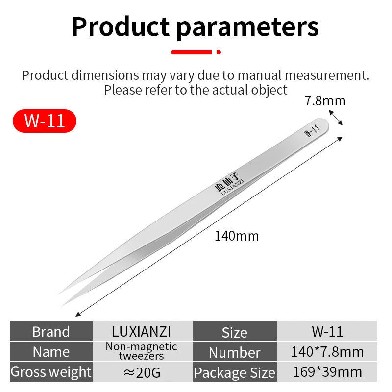 LUXIANZI Non-magnetic Stainless Steel Tweezers For Phone Circuit Repair Hand Tool Precision Flying Wire Industrial Forceps