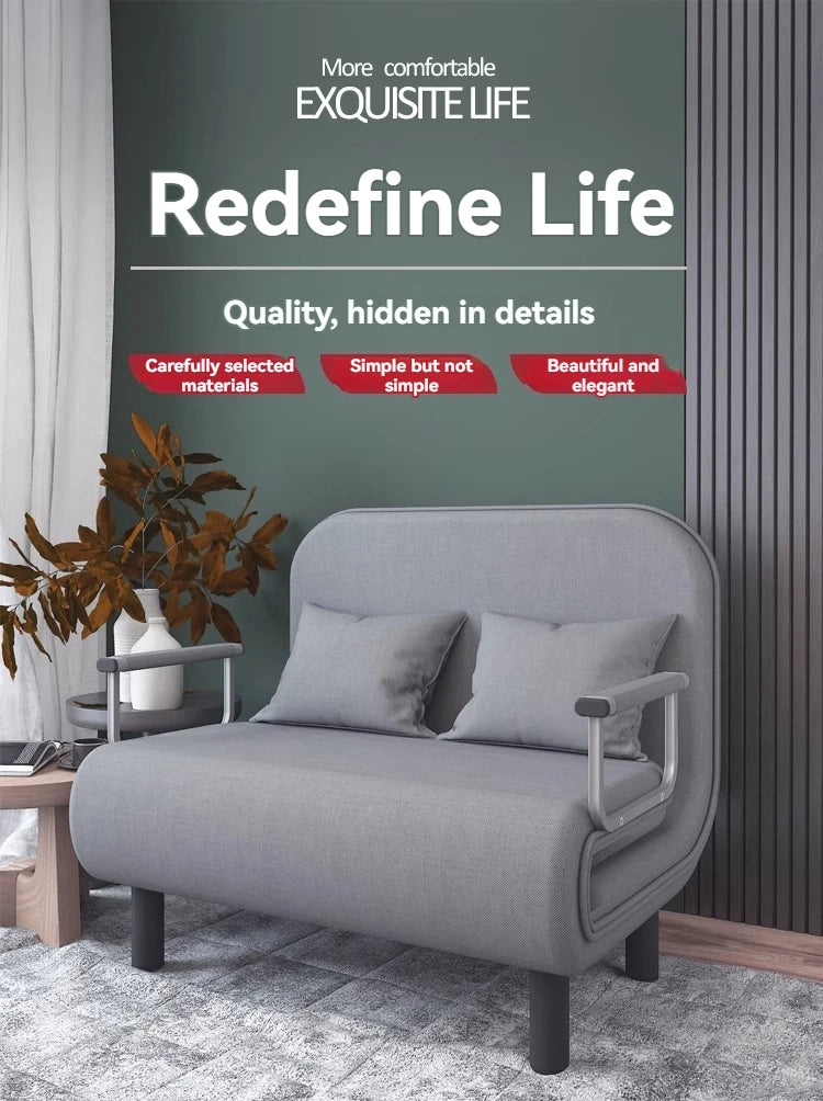 Modern folding sofa bed apartment small apartment simple single and double folding sofa with armrest