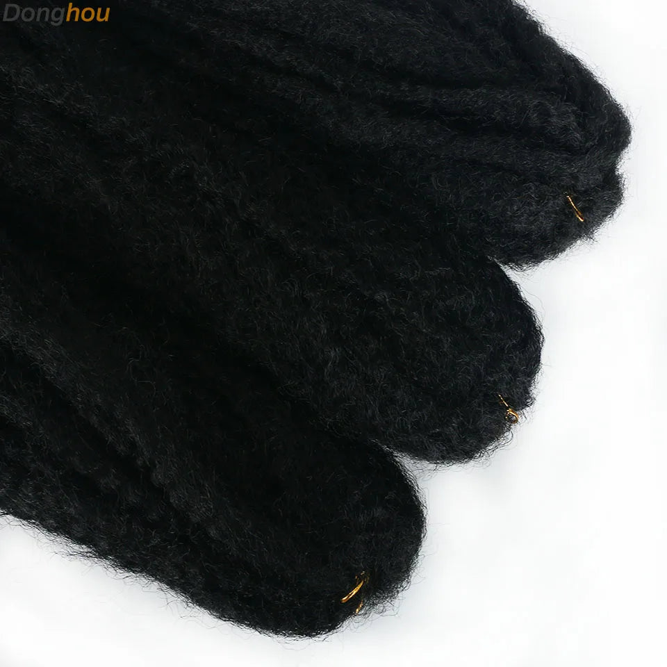 DONGHOU Marley Twist Braiding Hair — 18" Synthetic Afro Twist for Faux Locs & Crochet (1–6 Packs)