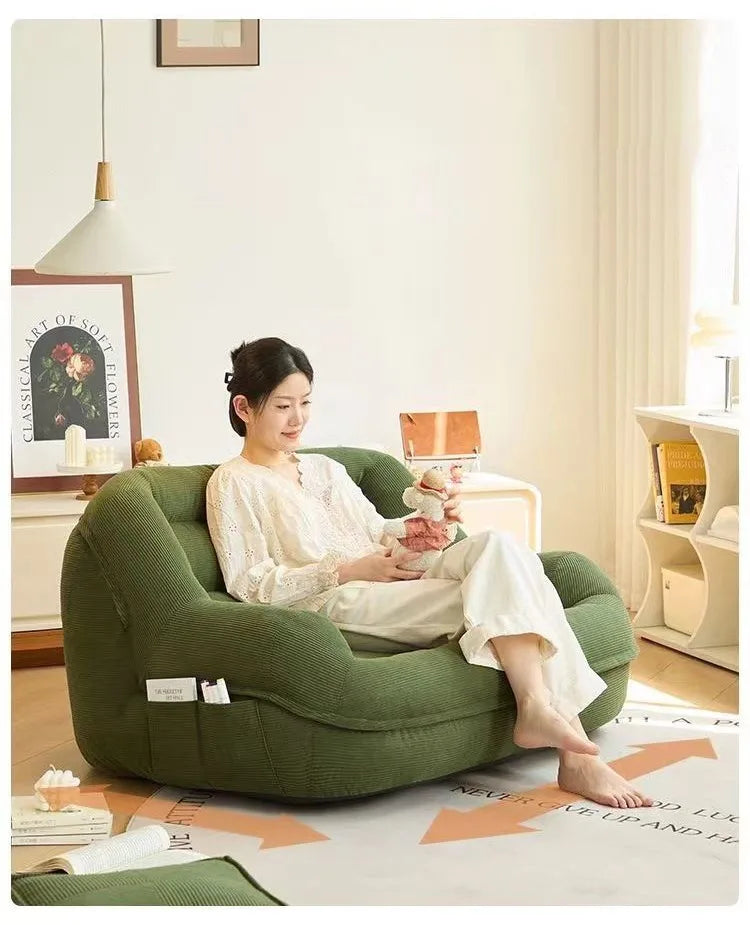 Portable Lazy Sofa Living Room Cheap Single Sofas Adult Tatami Chaise Lounge Relaxing 1-person Sofa Modern Tiny Home Furniture