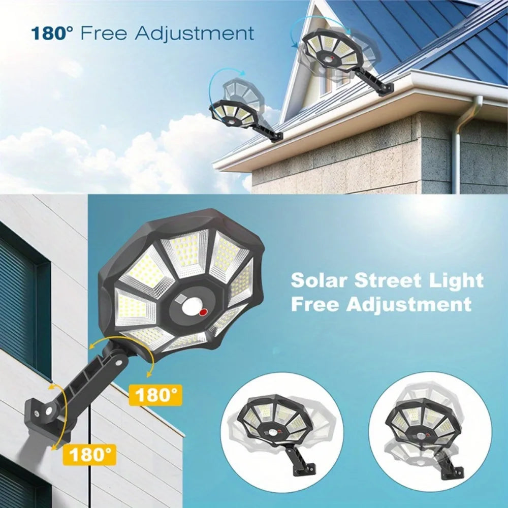 Solar Motion Sensor Flood Light (Octagonal, Adjustable Head)