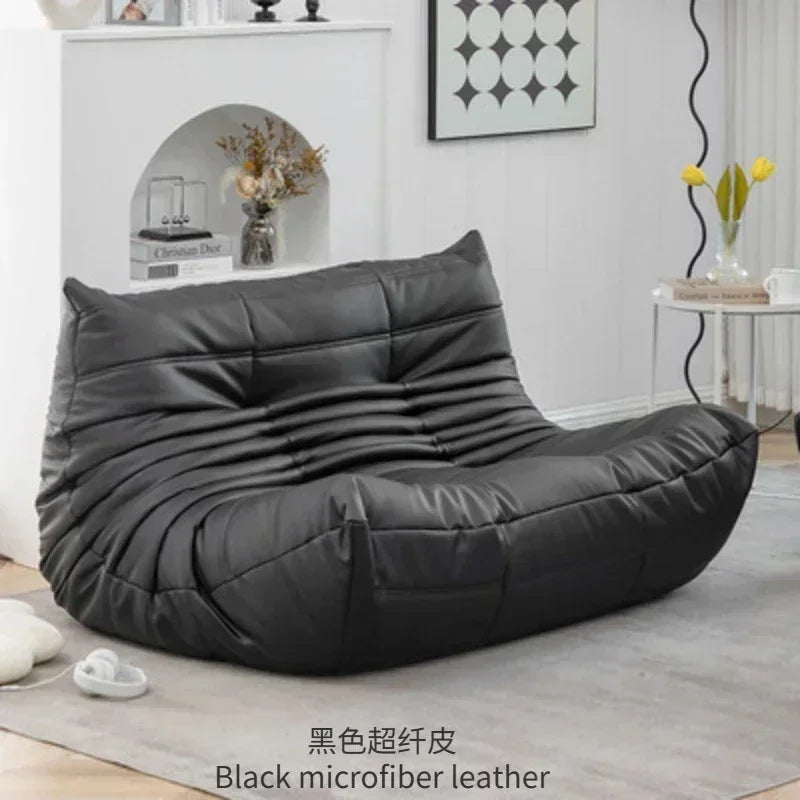 Single Casual Sofa Chair with Cat Scratch Leather Nordic Togo Lazy Caterpillar Sofa Bedroom Living Room Balcony Suede Sofa