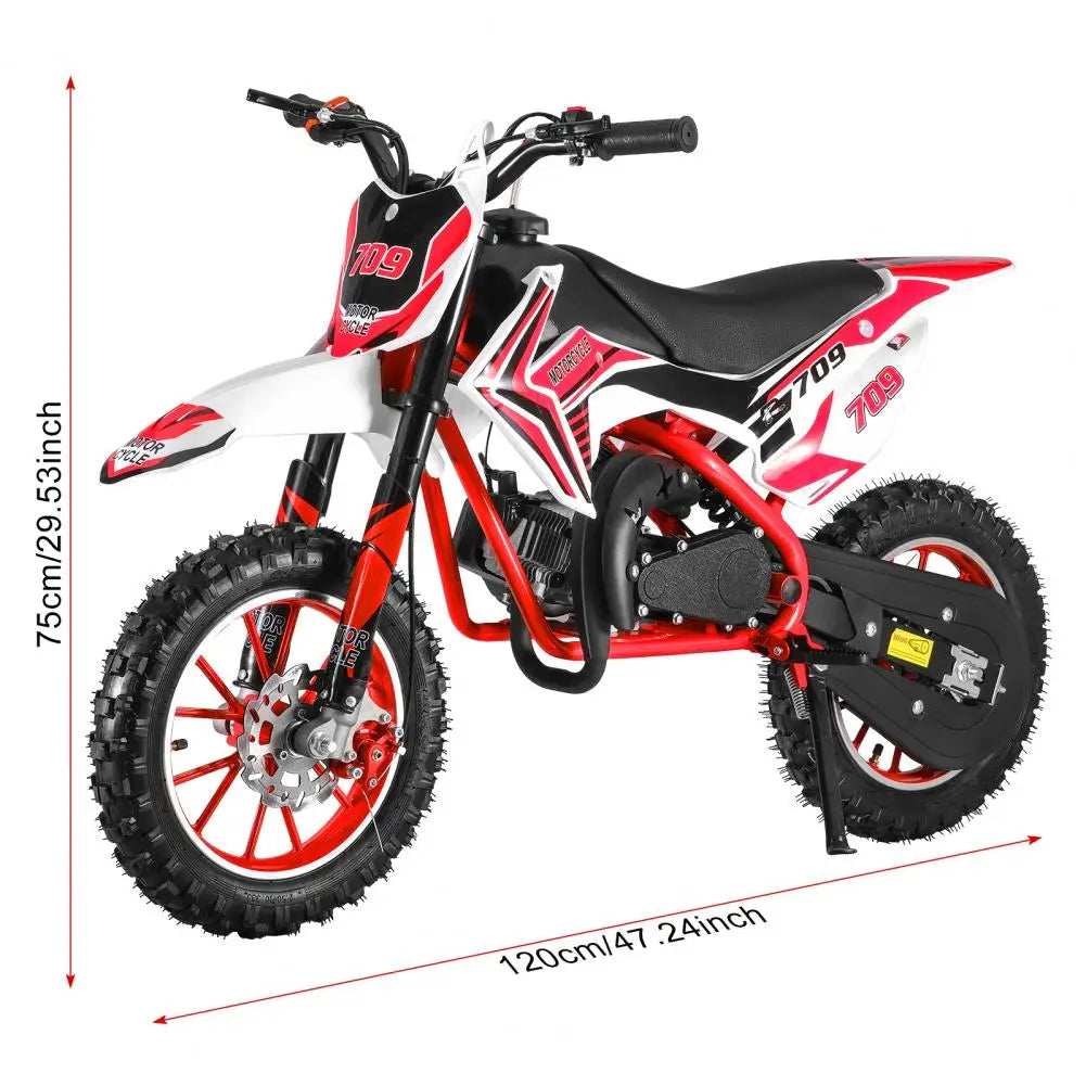49cc 2-Stroke Kids Dirt Bike (Red)