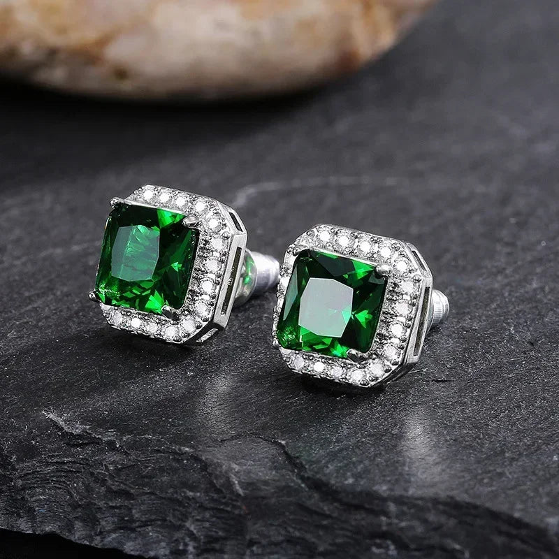Green Crystal Drop Earrings | Elegant Zirconia Luxury Jewelry for Women