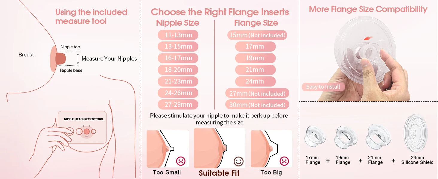 2 Pcs Electric Wearable Breast Pump (Model YM-805) — Silent, Hands-Free, USB Rechargeable (1200 mAh)