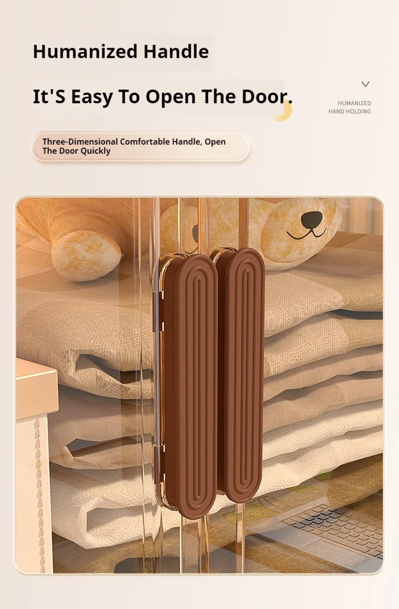 2025 Folding Living Room Cabinet Multifunction Closet Organizer With Wheel Stackable Sundries Large Capacity Storage Box Shelf