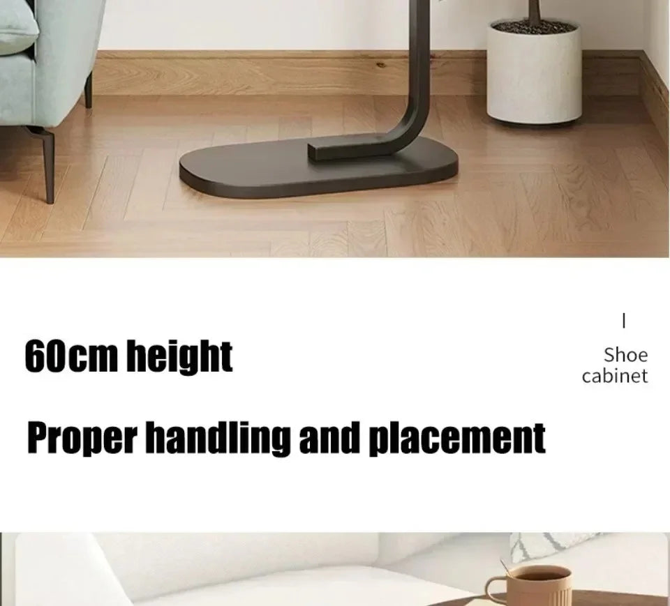 Modern Light Luxury Compact Coffee Table – C-shaped Portable Side Table for Living Room Sofa