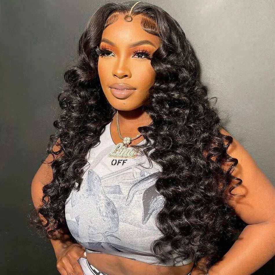 AMYTUD 30–40 Inch HD Lace Frontal Wig | Brazilian Loose Deep Wave Human Hair