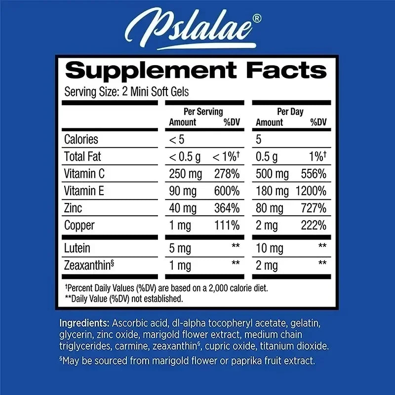 AREDS 2 Eyes Capsules - Contains Lutein and Zeaxanthin To Support Vision and Macula Health, Relieve Eye Fatigue - 120 Capsules