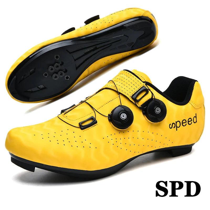 Professional Men Cycling Shoes Breathable Hard-Soled Booster Road Cycling Lock Shoes Women SPD Road Cycling Competition Shoes