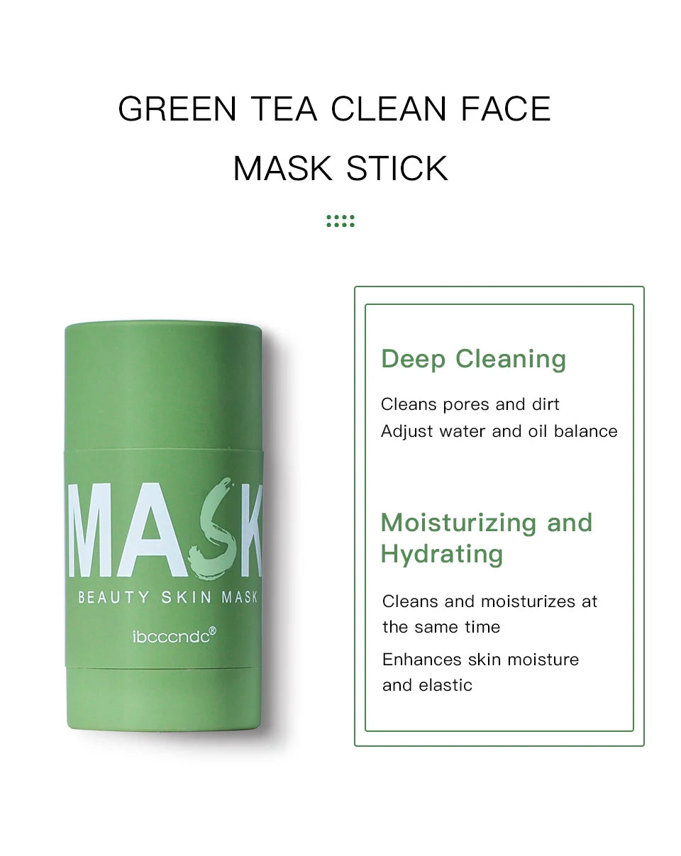 Green Tea Cleansing Stick Mask – Washable Mud Mask for Oil Control (40g)