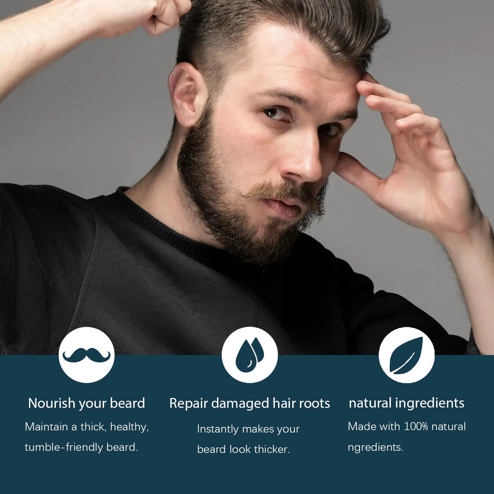 Natural Hair Care Essential Oil Ginger Polygonum Multiflorum Deep Nourish Thicken Soft Smooth Serum for Hair Beard Growing Care