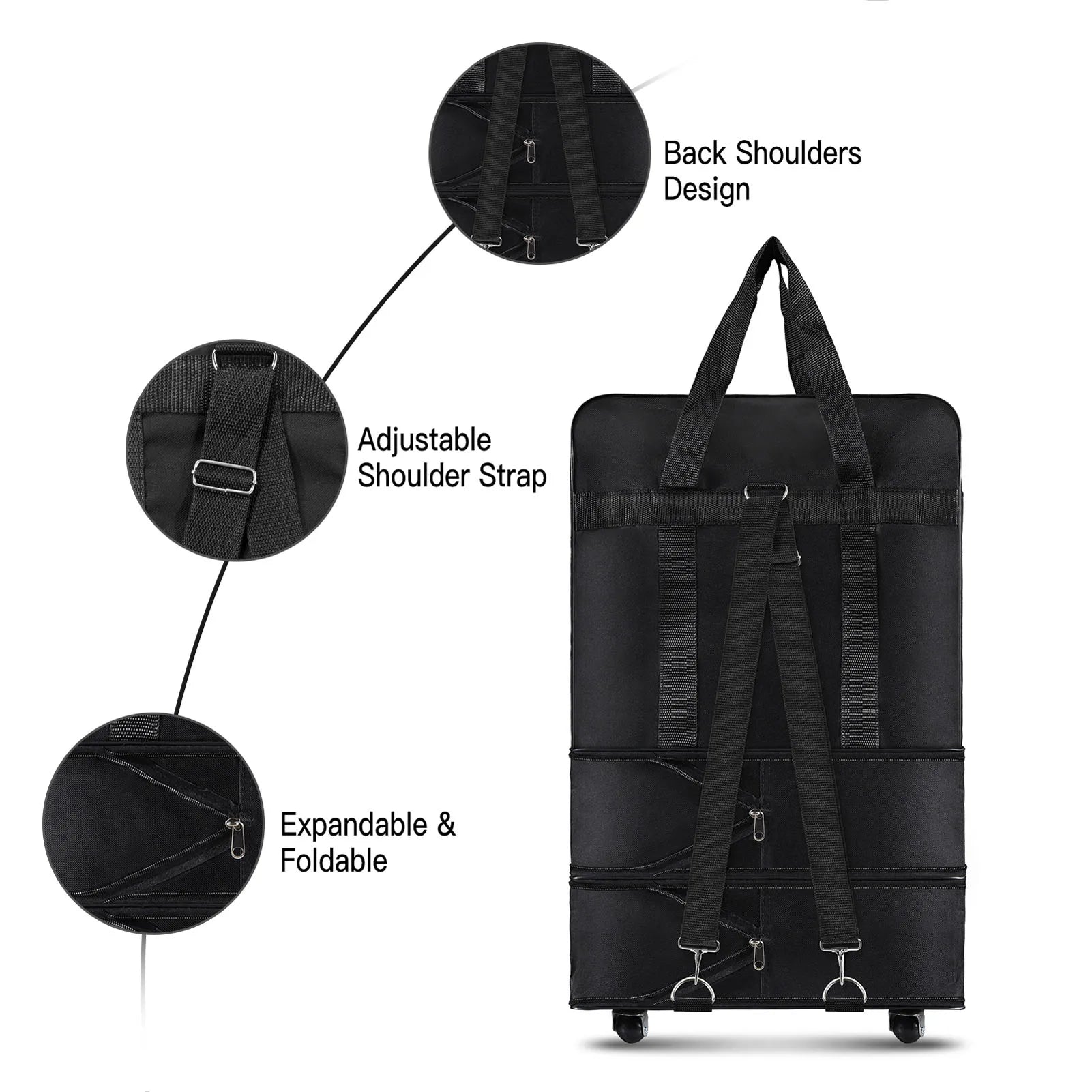 Expandable Foldable Suitcase Collapsible Rolling Travel Luggage Bag for Men Women travel luggage bag