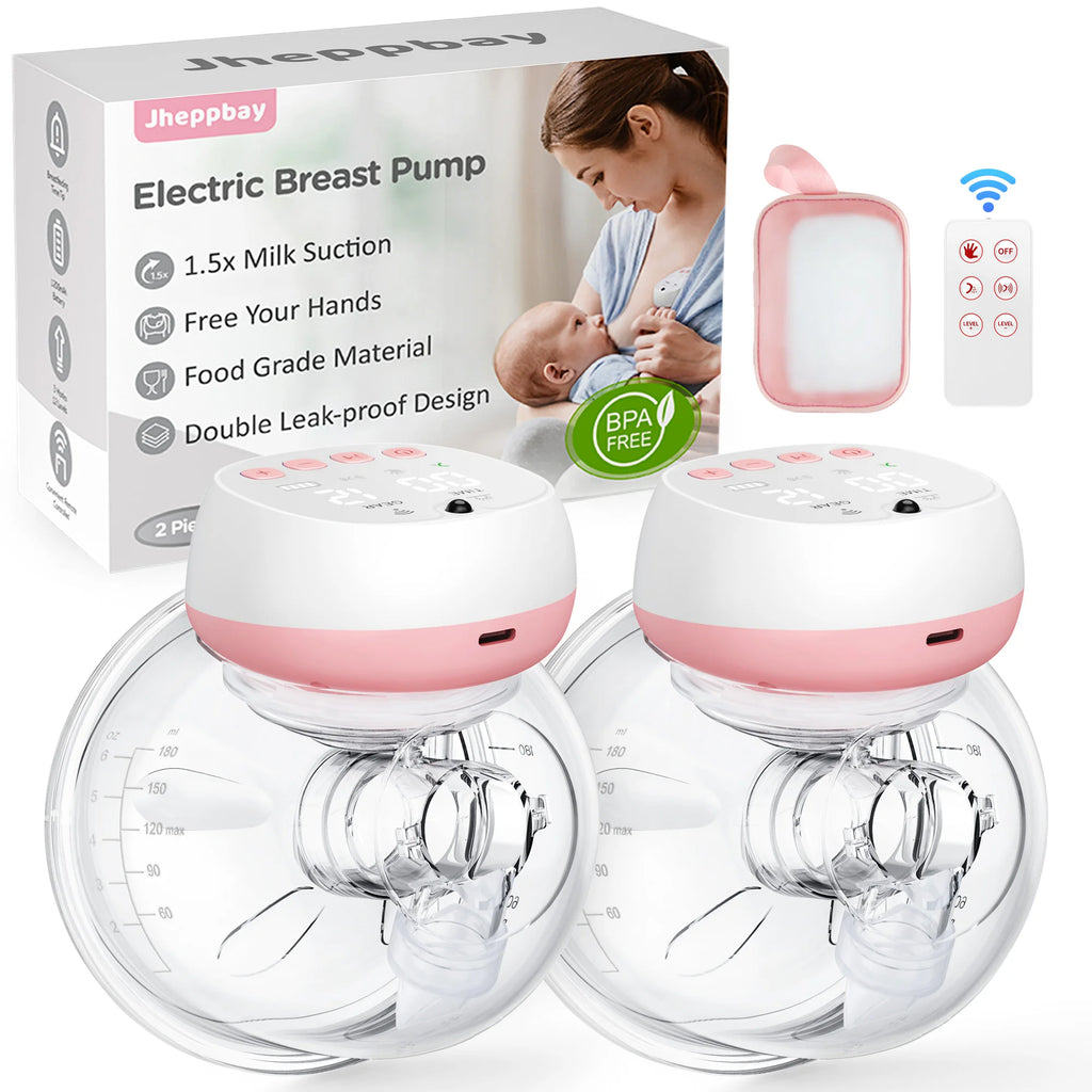 2 Pcs Electric Wearable Breast Pump (Model YM-805) — Silent, Hands-Free, USB Rechargeable (1200 mAh)