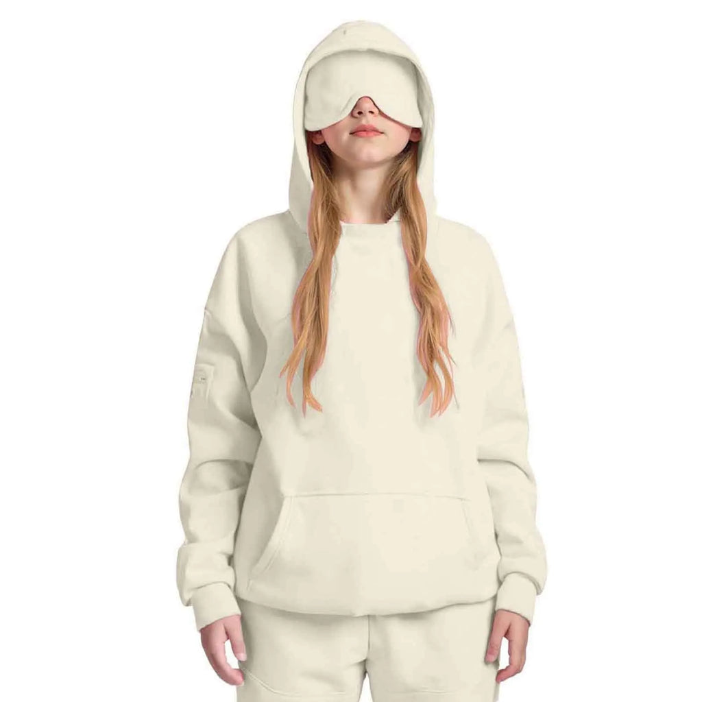 Plus Size Hoodie with Built-In Eye Mask – Oversized Travel Pullover