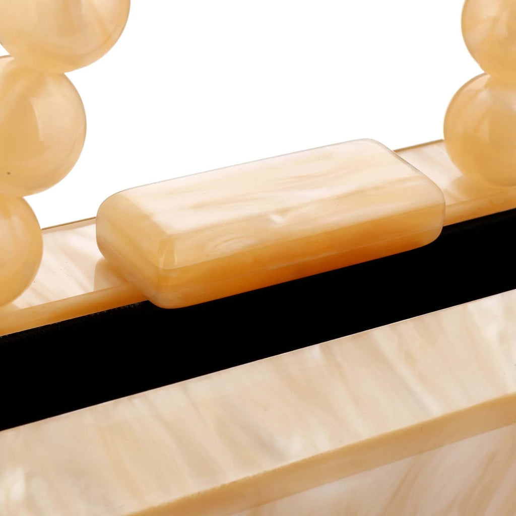 Fashion Acrylic Beading Clutch Handbag For Women Wedding Party Square Shoulder Bag With Chain Ladies Evening Dinner Dress Purses