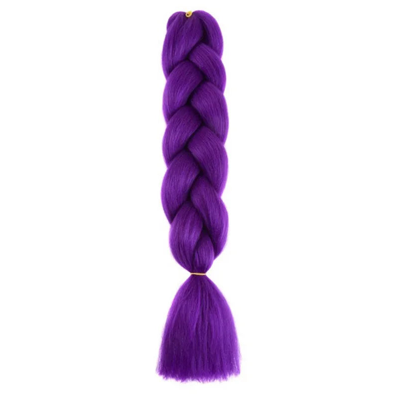 24Inch Synthetic Long Straight Yaki Braids Hair Ombre Braiding Hair Jumbo Rainbow Braid Hair Extension for Women DIY Hair