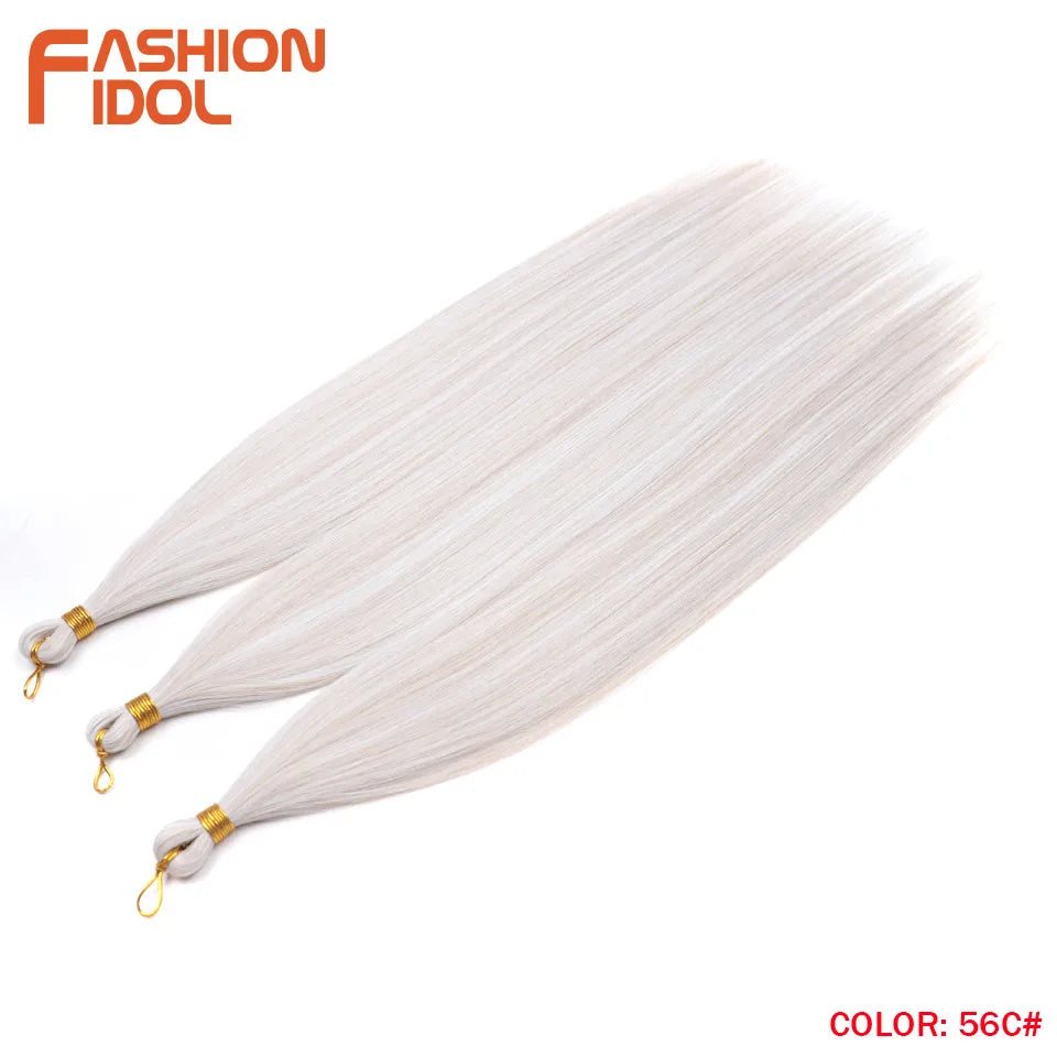 Ariel Straight Hair Bundles Crochet Braids Hair Synthetic 28 Inch 3PCS Braiding Hair Ombre Blonde Yaki Crochet Hair Extensions