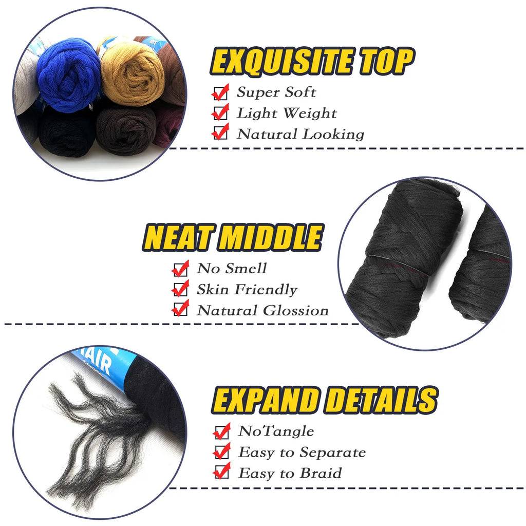 Wigundle For Braiding 70g per bundle Brazilian wool hair flame retardant synthetic fiber for box braids Senegalese Twist Braids