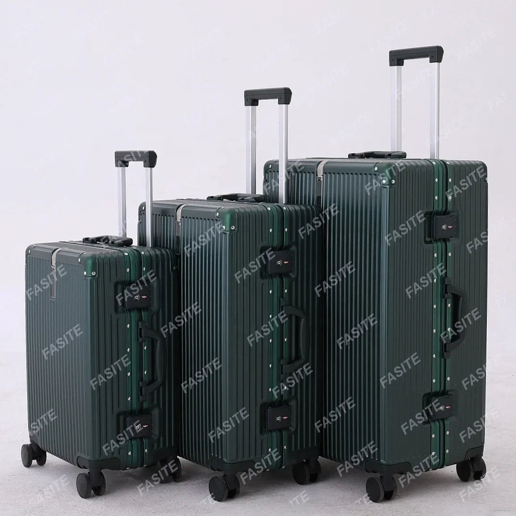 Luggage Travel Set Manufacturers Custom Aluminium 100%pc Hardshell Travel Trolley Carry on Suitcase Luggage with Wheels