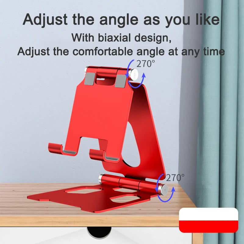 Metal Aluminum Alloy Foldable Phone Stand – Portable Desktop Holder for iPhone 13/14 Pro, Samsung, and All Smartphones