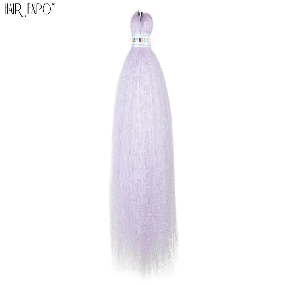 26Inch Easy Braids Hair Synthetic Colourful Pre Stretched Braiding Hair Extensions Jumbo Braids Ombre Yaki Long Straight Hair