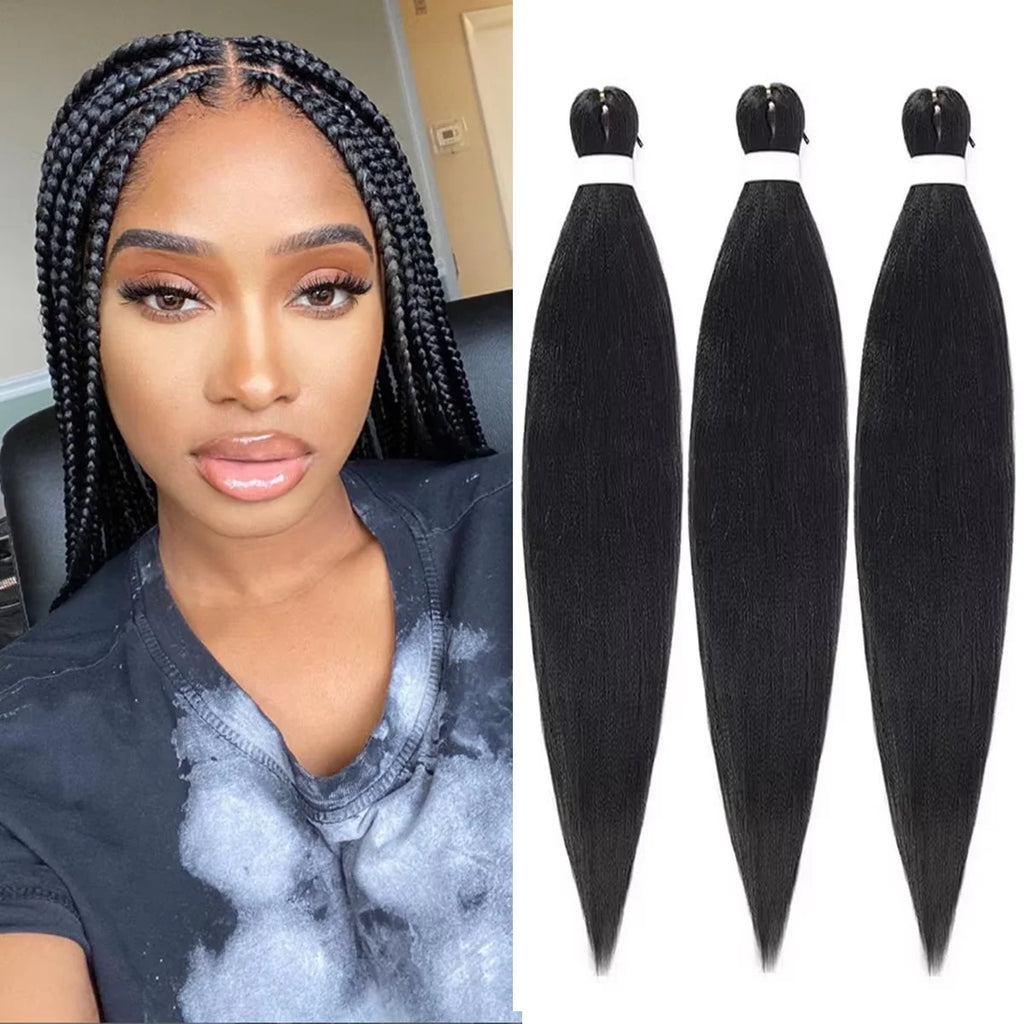 Sheila Beauty Pre-Stretched Braiding Hair — Soft Yaki Jumbo EZ Crochet Extensions (3-Strand Pack)