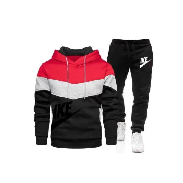 A new autumn and winter fashion combination hooded sweatshirt and sweatpants two-piece men's casual fitness jogging set