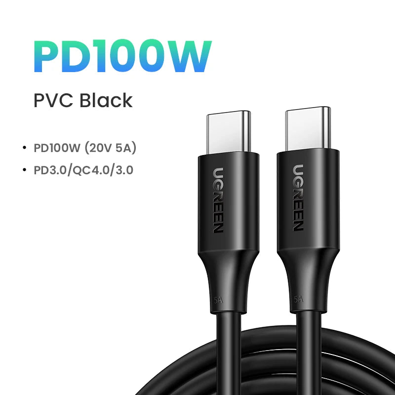 UGREEN USB Cable PD100W USB C to Type C Fast Charger Cable for Xiaomi Samsung MacBook iPad 5A Mobile Phone Cord USB Cable Type C
