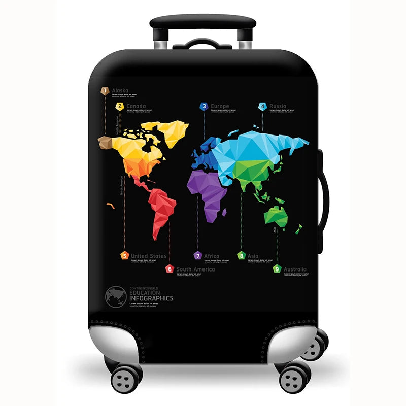 Hot Thick Elastic World Luggage Protective Cover Zipper Suit for 18-32 Inch Bag Suitcase Covers Trolley Cover Travel Accessories