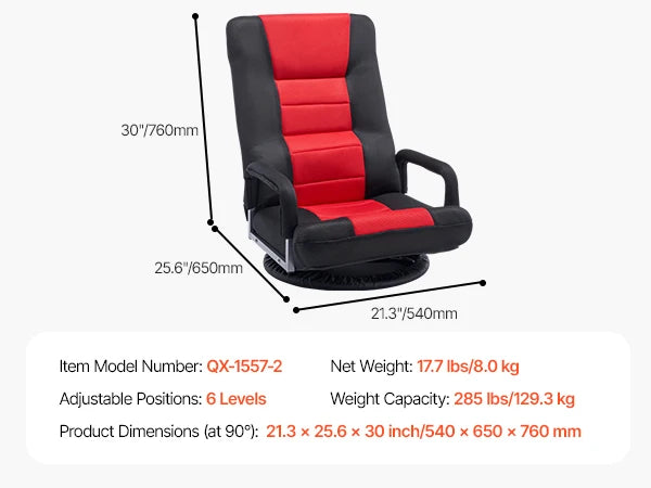 SucceBuy Floor Chair Recycled Foam Folding Sofa Chair Multifunctional Floor Chair with Back Support Ideal for Sleeping Reading