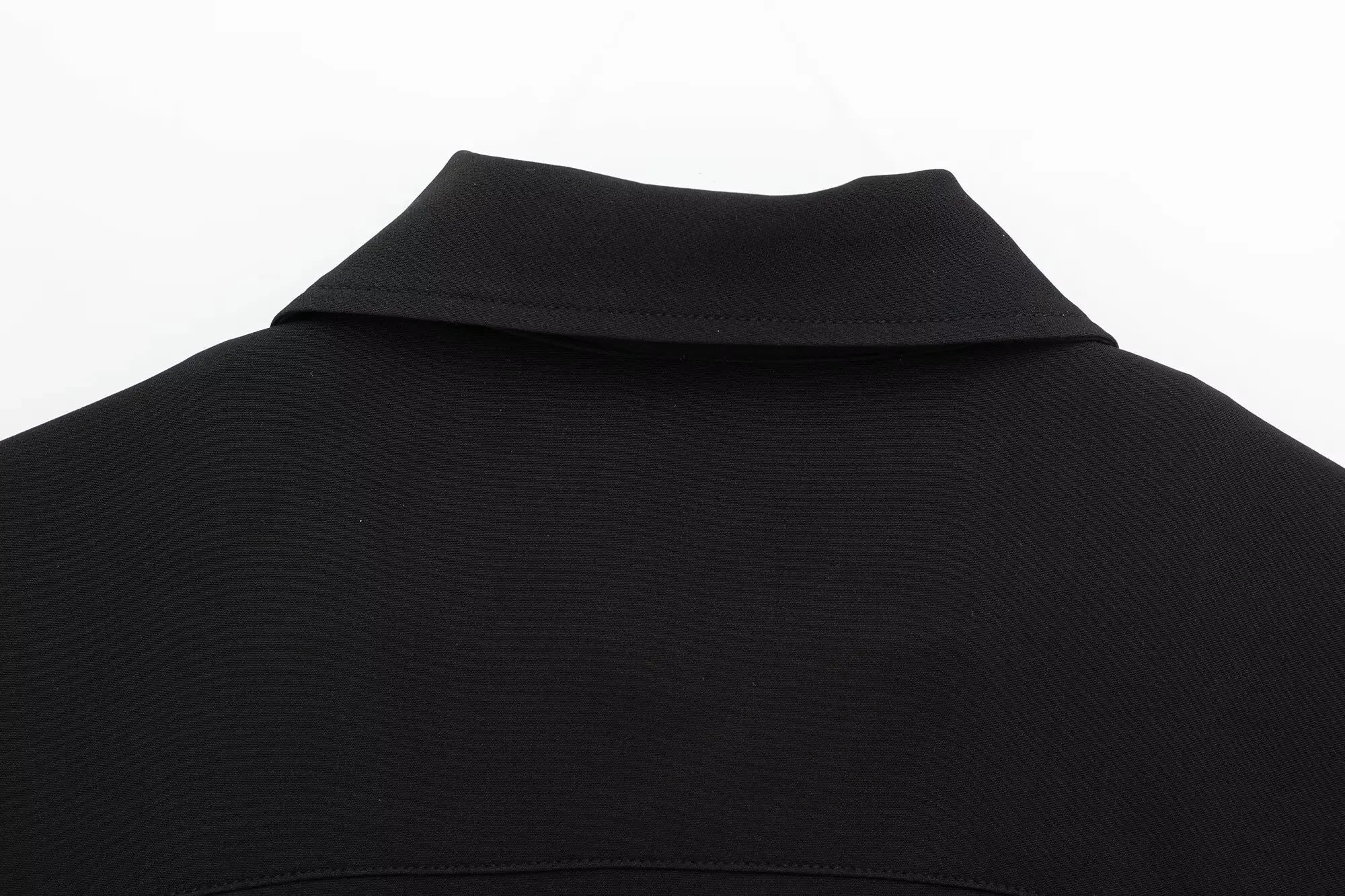 TFMLN Fashion Set For Women Summer 2025 New Slim Lapel Zipper Short Sleeve Coat Top Wide Leg Pants Two Piece Set Leisure Black