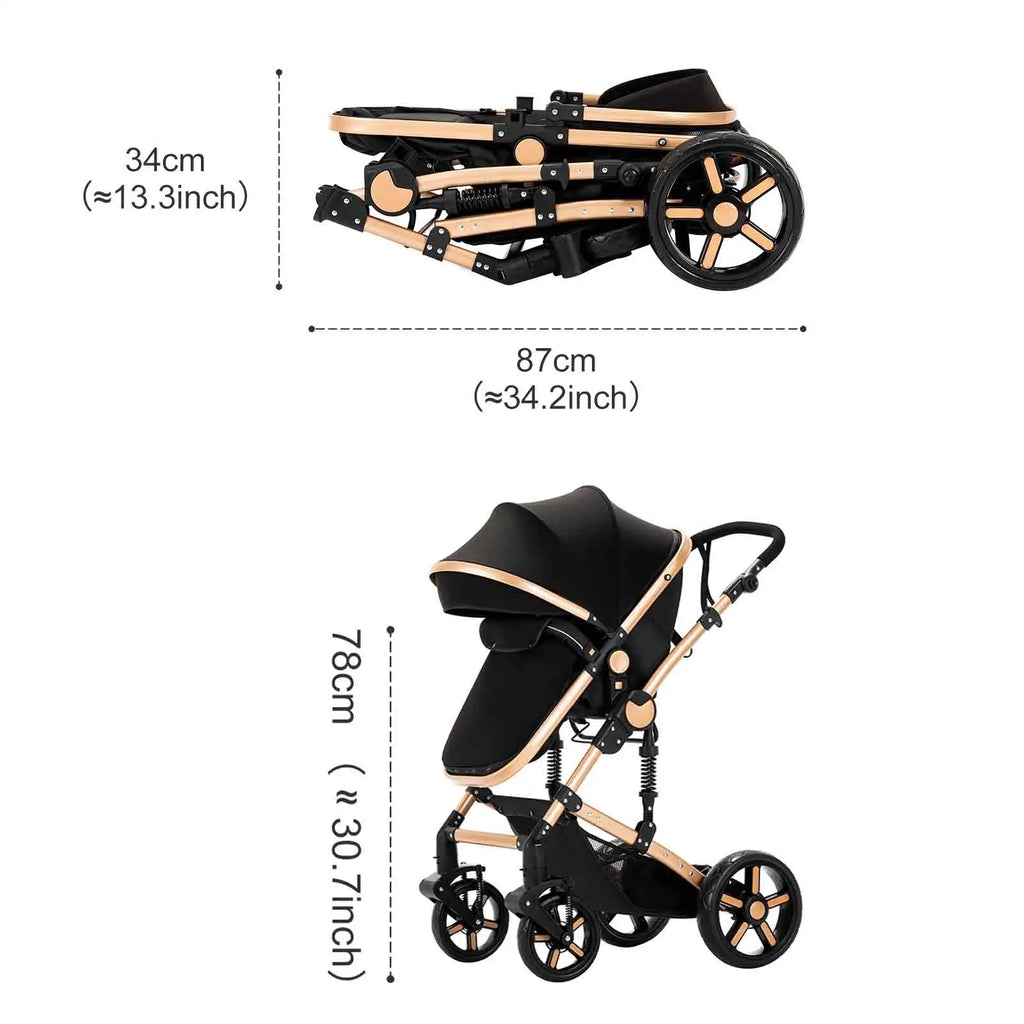 Baby Stroller 2 In 1 Baby Car Baby Pushchair Baby Carriage Baby Two Light Buggies Stroller  Portable Foldable Multifunctional