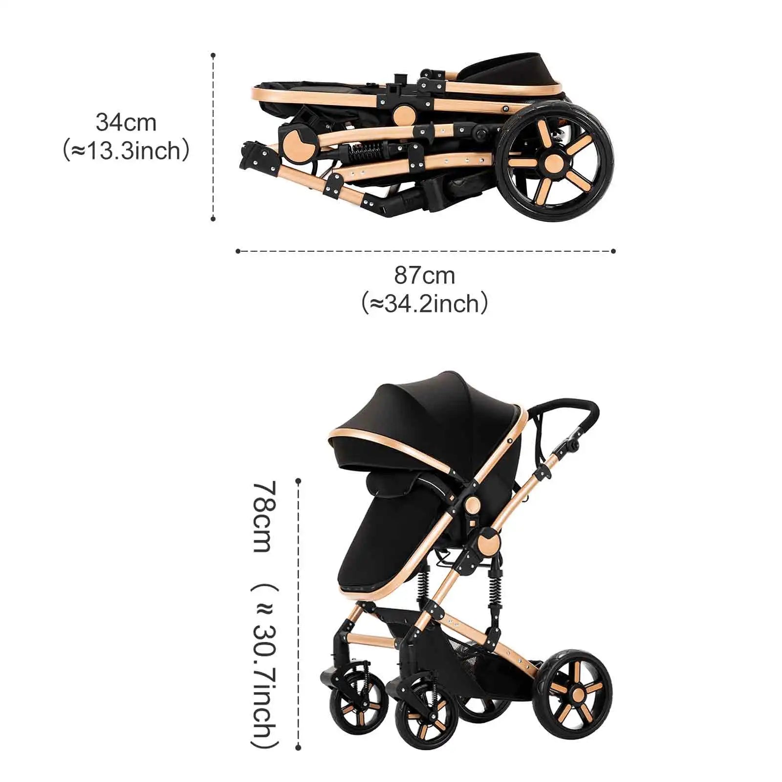 Baby Stroller 2 In 1 Baby Car Baby Pushchair Baby Carriage Baby Two Light Buggies Stroller  Portable Foldable Multifunctional