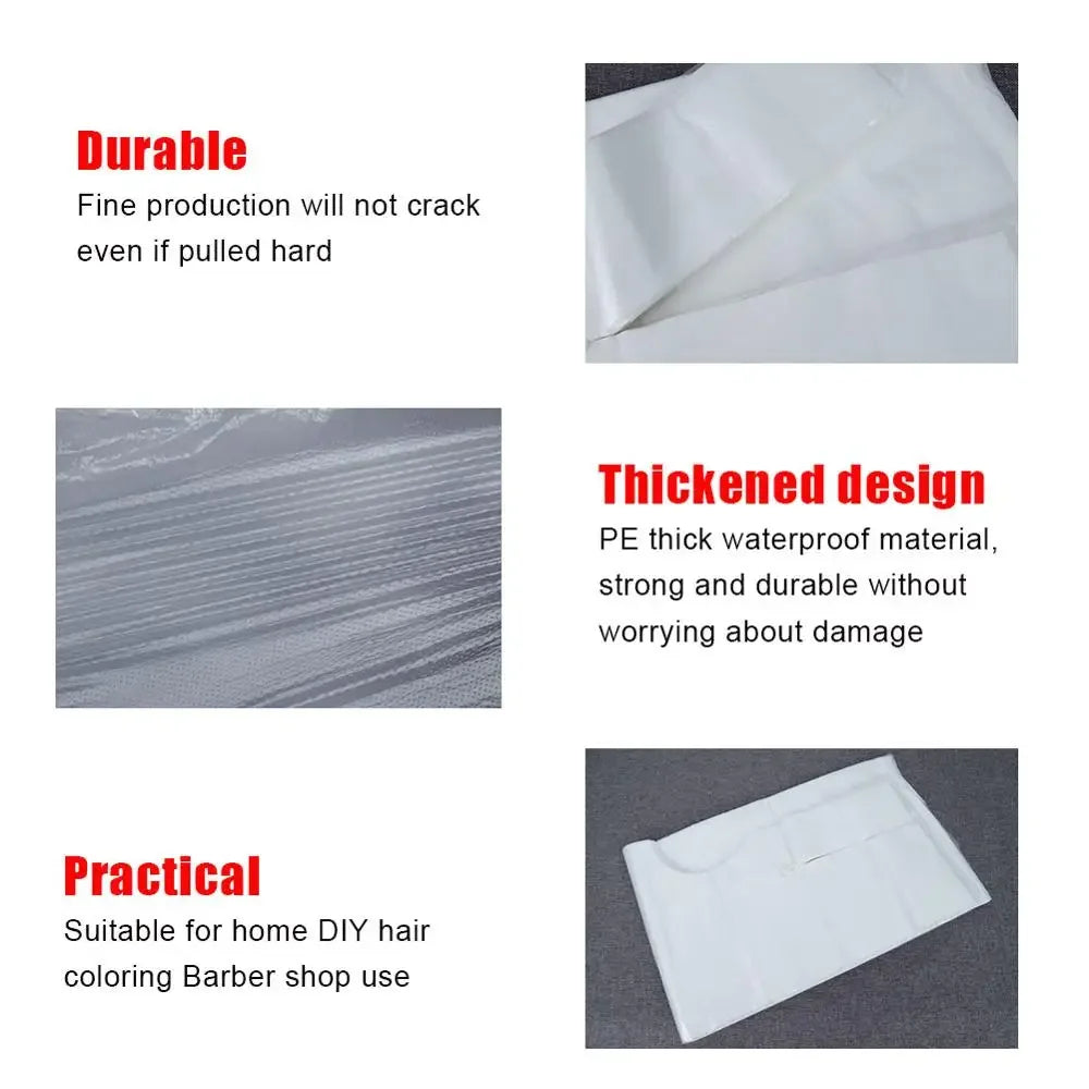 100 Disposable Hair Coloring Barber Cloth Long Barber Wai Cloth Perm Hair Salon Haircut Wai Hairdressing Cape Shawl Pe Apron