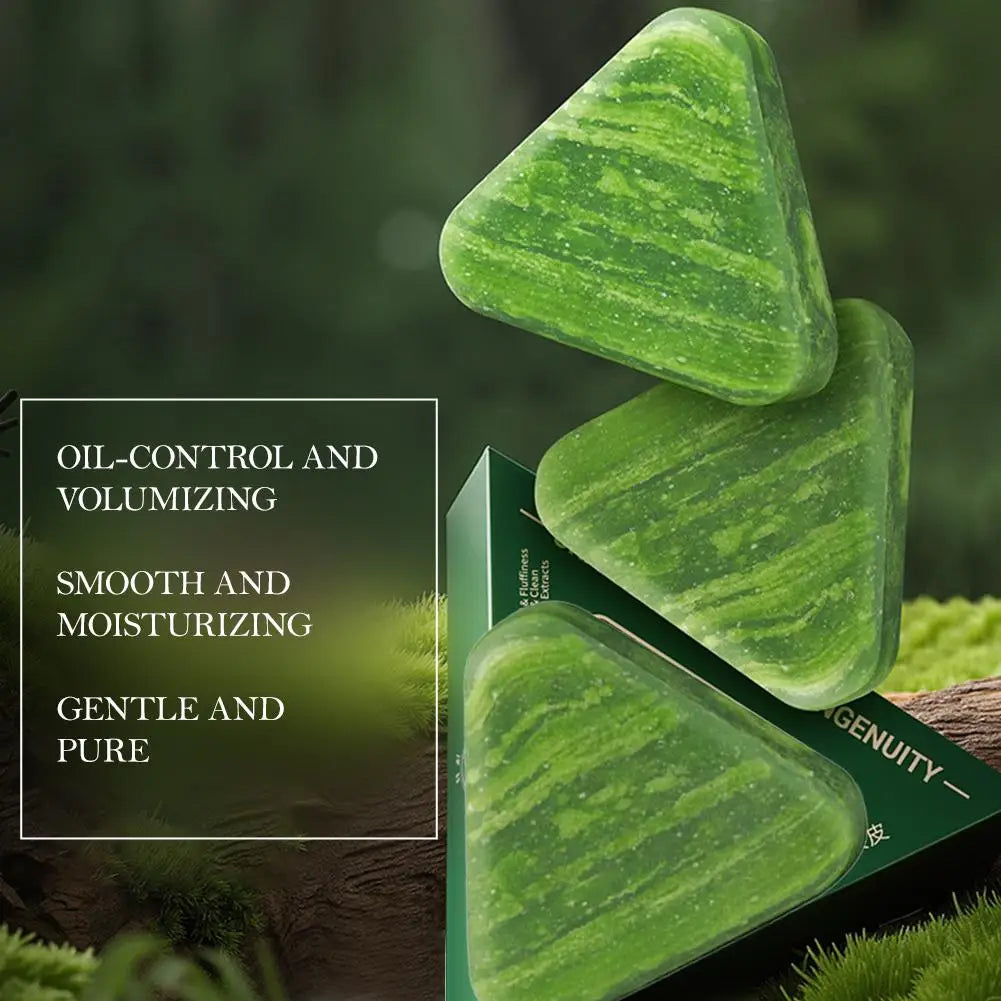 Pure Handmade Shampoo Soap with Cypress Leaf & Usman Grass, Gentle Pure Plant Shampoo Soap, Deep Cleanses Scalp & Nourishes Hair